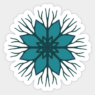 Flower Roots Wreath (Green) Sticker